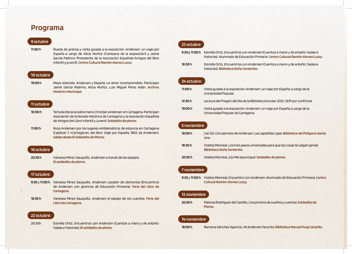 Homenaje a Andersen en Cartagena - Homenaje a Andersen en Cartagena