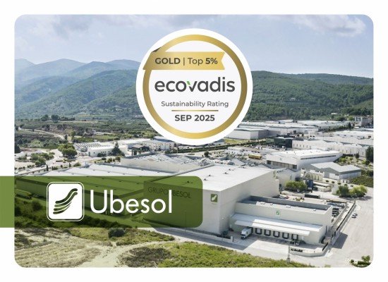 Ubesol, reconocida con la medalla de oro de Ecovadis por la solidez de su sistema de gestión en sostenibilidad