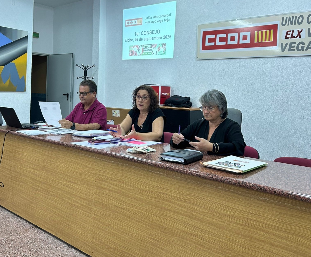 CCOO Vinalopó-Vega Baja marca como prioridades la lucha por la reducción de jornada, el empleo digno y la vivienda
