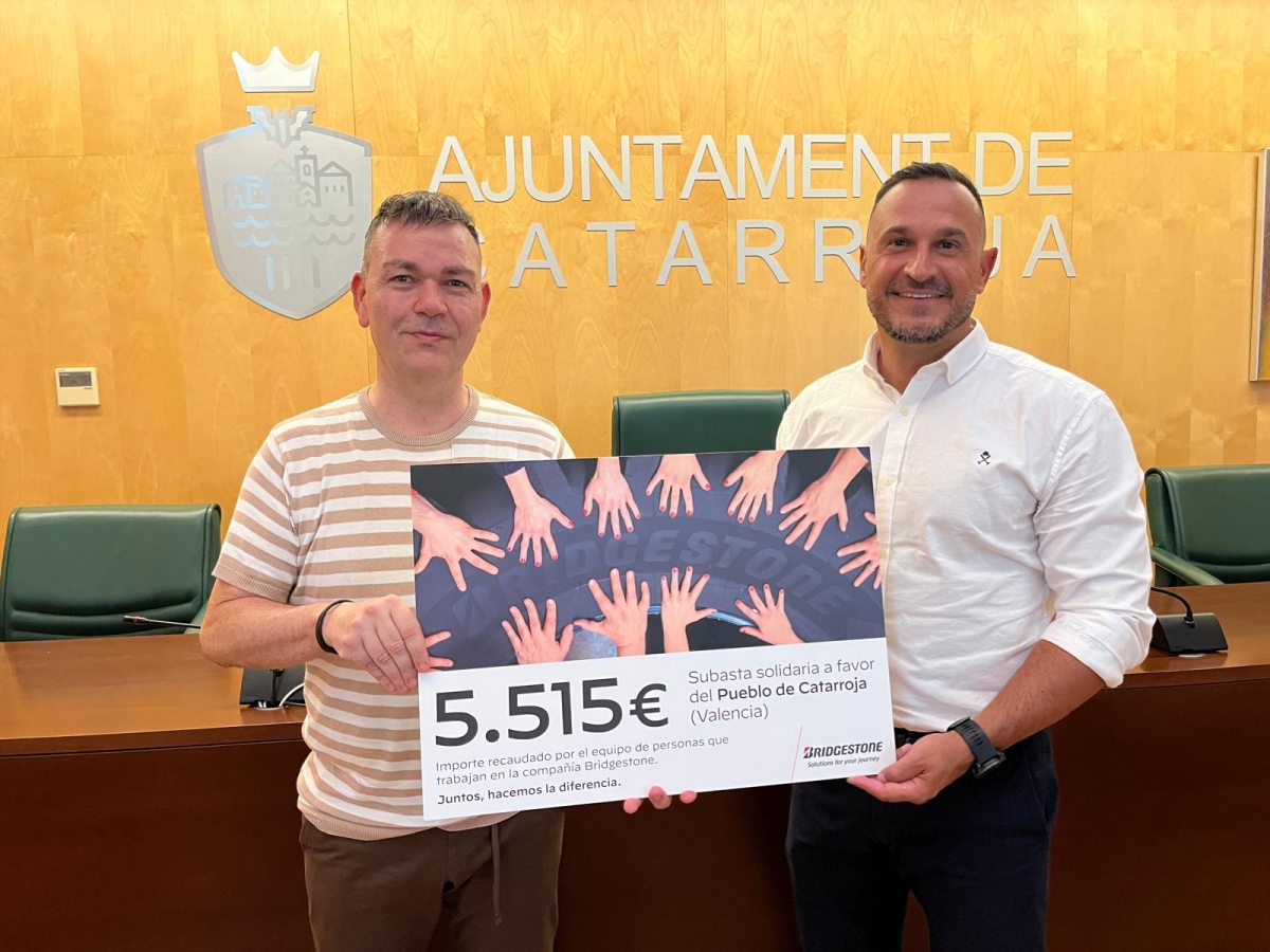 Catarroja recibe una donación de Bridgestone a través de la Cruz Roja para ayudar a los afectados por la Dana