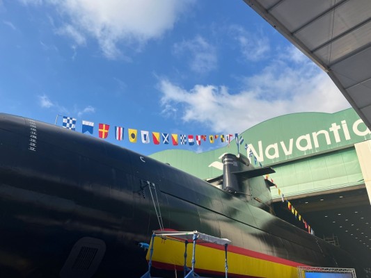 Ceremonia en directo de puesta a flote del segundo submarino S-80 en Cartagena