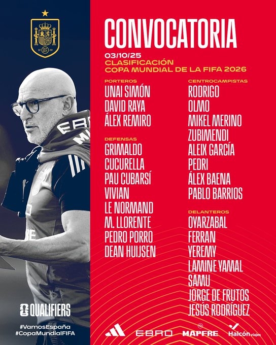 Morata se cae de una convocatoria a la que regresan Llorente, Barrios, Álex Baena y Samu