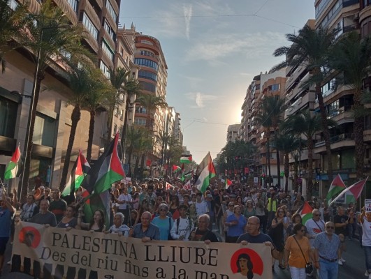 Miles de personas marchan en Alicante y Elche en solidaridad con Palestina y en contra del genocidio