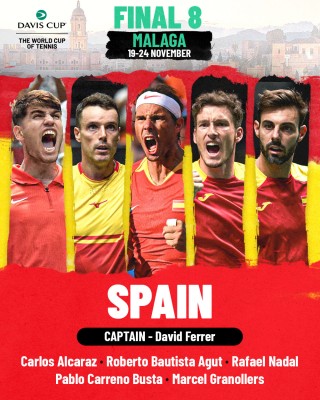 Sinner, Alcaraz y Nadal, confirmados por sus equipos para

la Final a ocho de la Copa David en Málaga