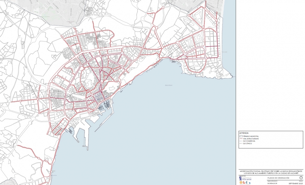 Plano de ubicación de los viales estructurantes. - Plano de ubicación de los viales estructurantes.