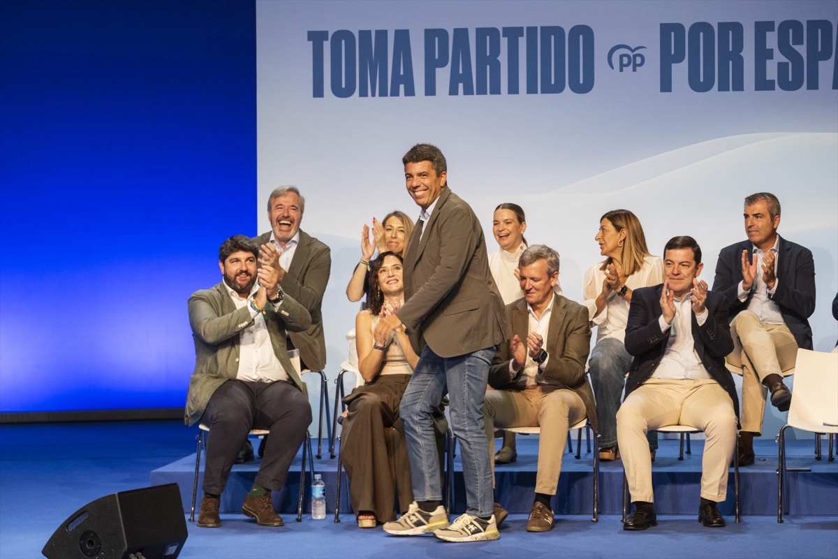 El president de la Generalitat Valenciana, Carlos Mazón, en un acto de partido reciente.