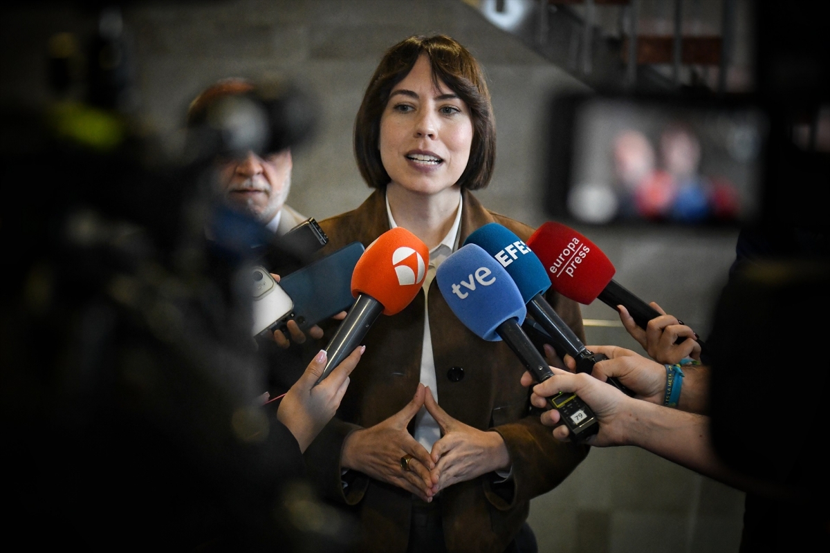 Diana Morant, ante los medios.