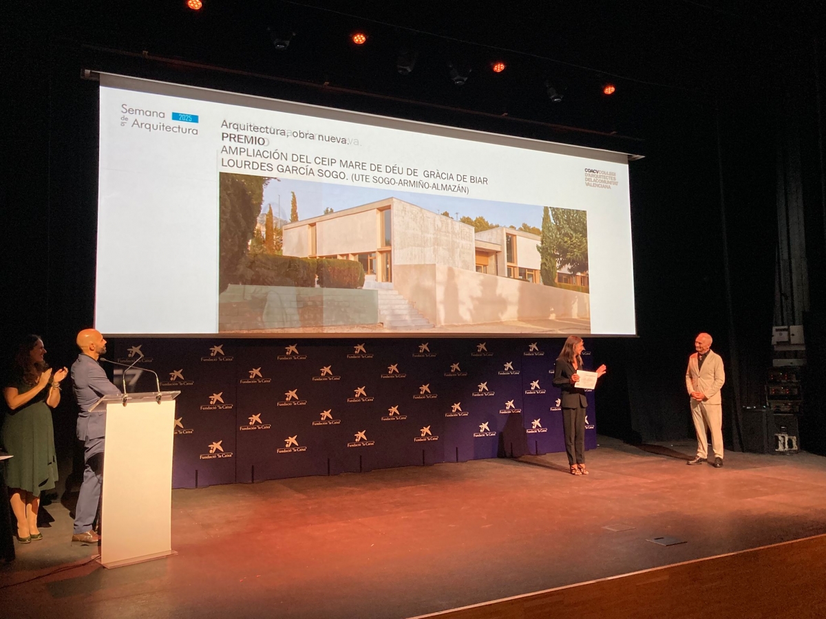 El nuevo aulario del colegio Mare de Déu de Gràcia de Biar, Premio COACV a la mejor obra nueva de 2025