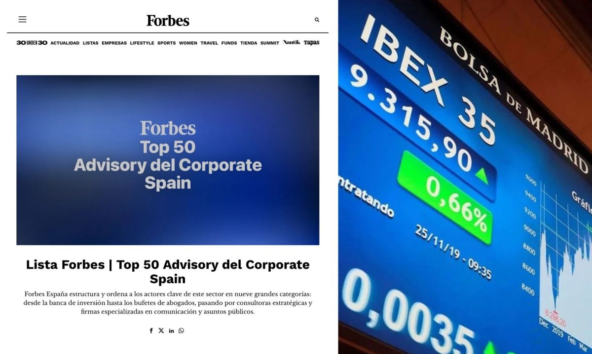 Forbes identifica a las 50 firmas de asesoramiento más influyentes del Corporate Spain