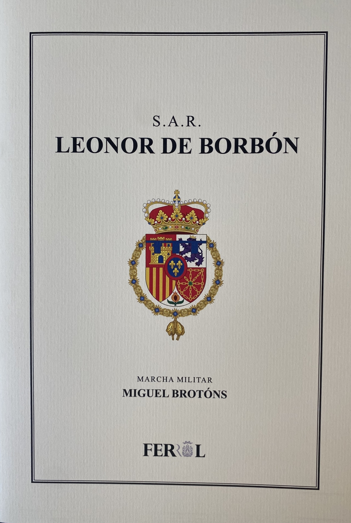 Portada de la partitura