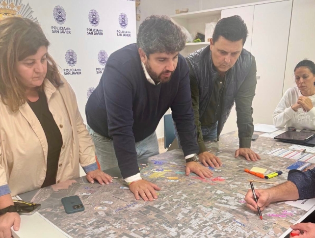 López Miras, en San Javier, con José Miguel Luengo.