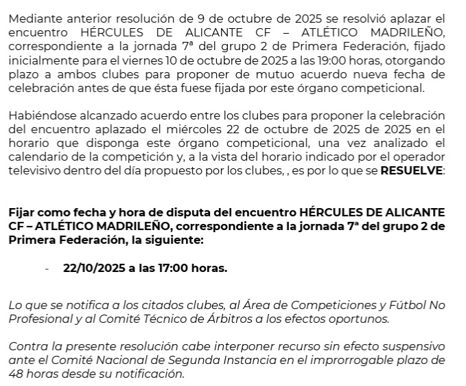 Resolución del Juez Único de Competiciones No Profesionales
