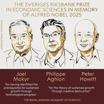 Joel Mokyr, Philippe Aghion y Peter Howitt, galardonados con el Nobel de Economía