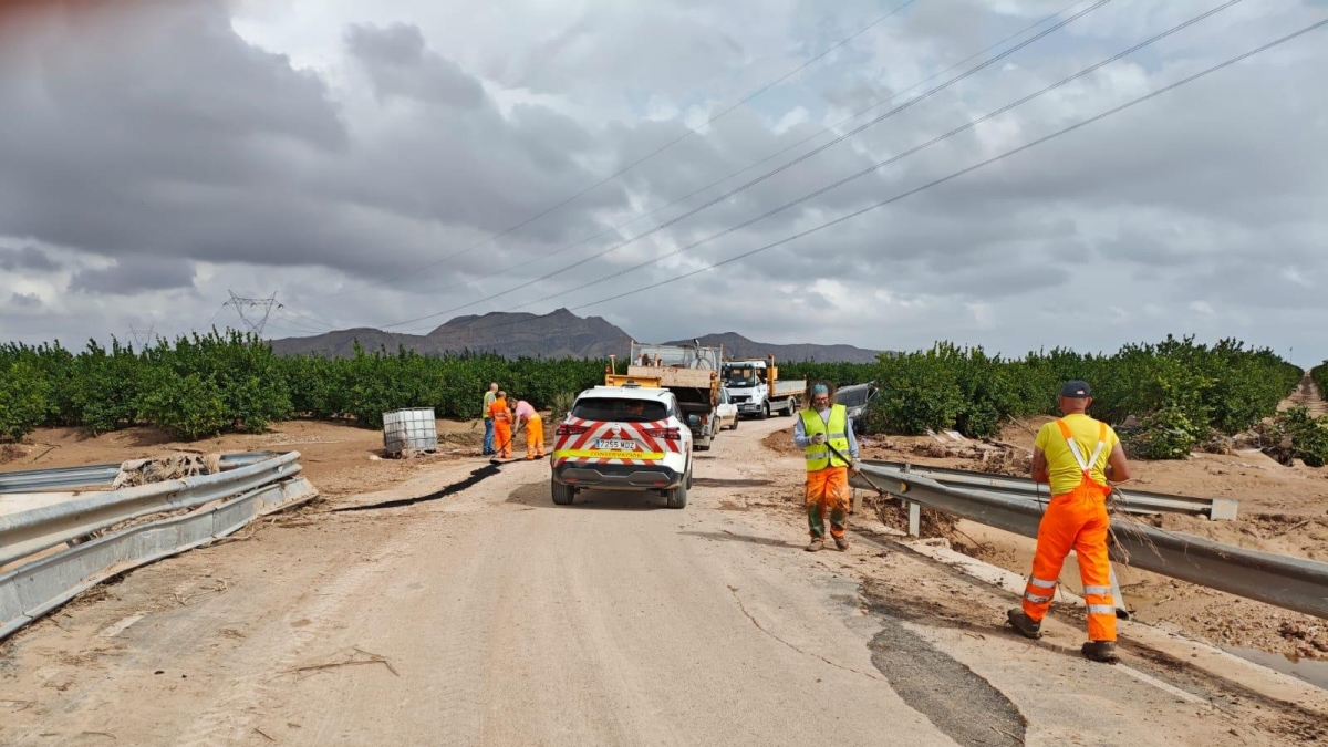 Las carreteras de la Región recuperan (casi) por completo la normalidad tras las lluvias de la tormenta Alice