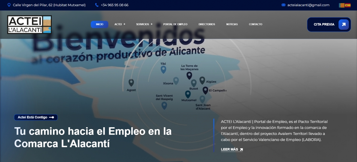 El empleo de l'Alacantí estrena página web, diseñada por una agencia del coworking de Mutxamel
