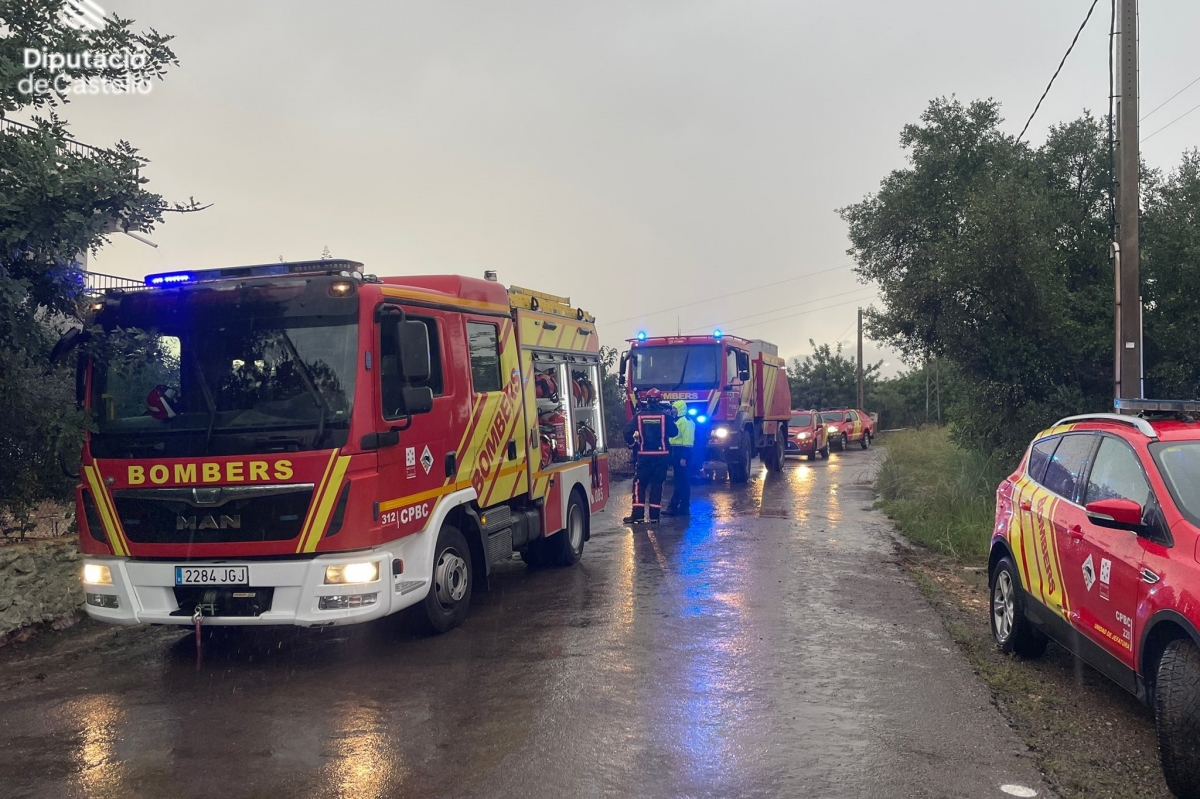 La dana Alice afecta a Castellón: más de 100 l/m2 en Artana, incendio en Onda y corte de tren a Tarragona