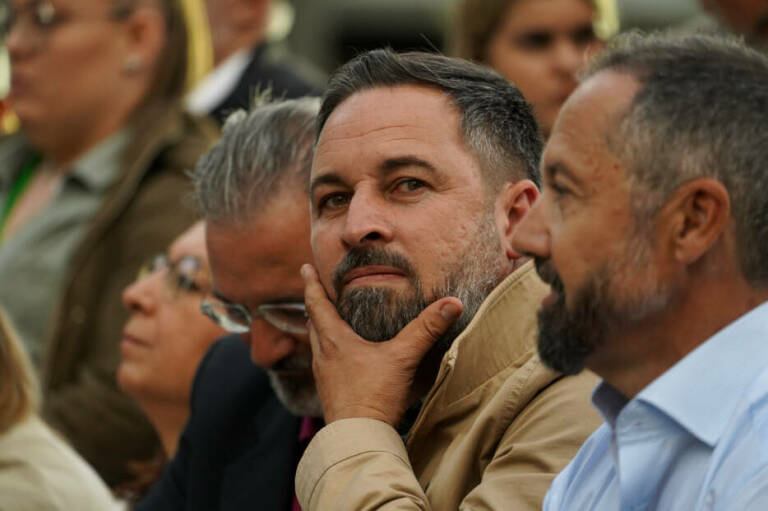 Santiago Abascal junto a Juanma Badenas. Foto: EDUARDO MANZANA - 