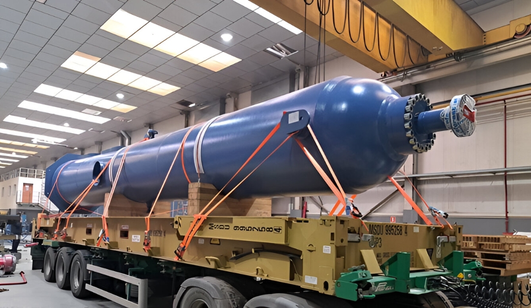 La sanjaviereña Caliche transporta una prensa industrial a India para la construcción de una central nuclear