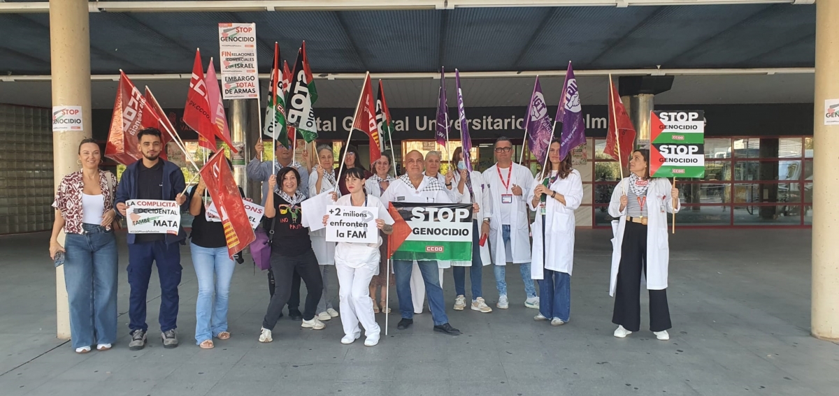 CCOO y UGT se movilizan en Alicante, Elche, Elda y Santa Pola contra el genocidio en Palestina