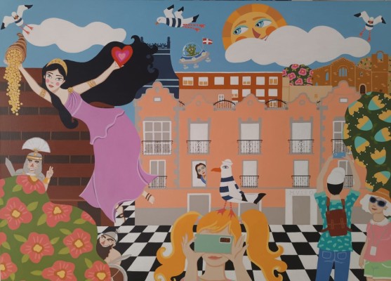 El mundo mágico de la artista Eugenia de Alba inunda con un 'Mar de Colores' el Museo del Teatro Romano de Cartagena