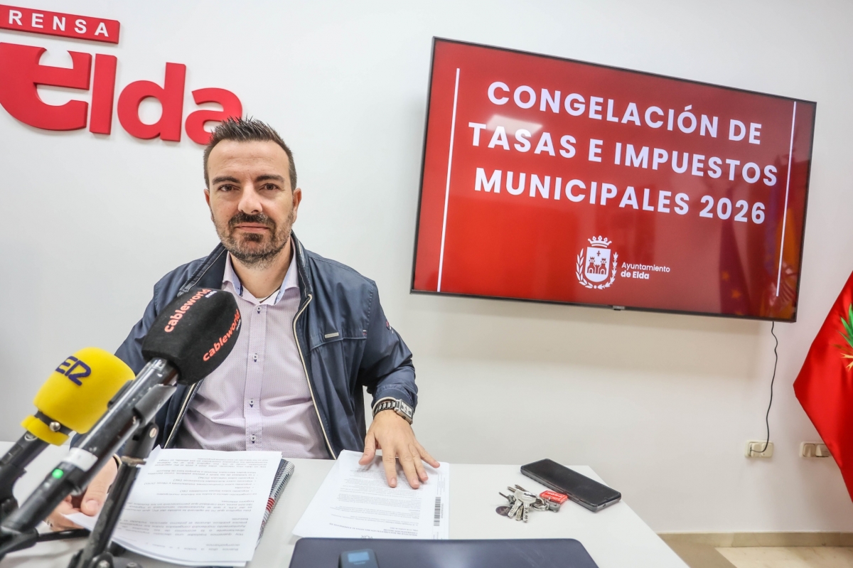 Elda volverá a congelar en 2026 todos los impuestos y tasas municipales y dejará de ingresar 780.000 euros