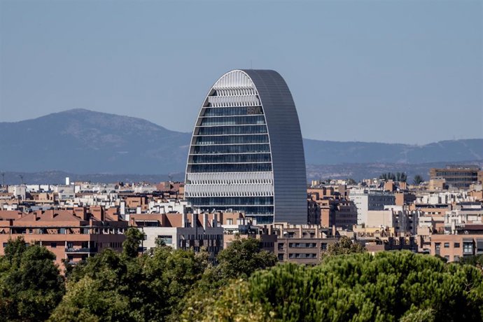 Sede del BBVA en Madrid, a 3 de octubre de 2025, en Madrid (España). - 