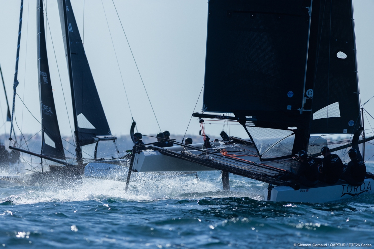 El K-Challenge Blue francés gana en el Mar Menor el ETF-26 Series, circuito de catamaranes voladores