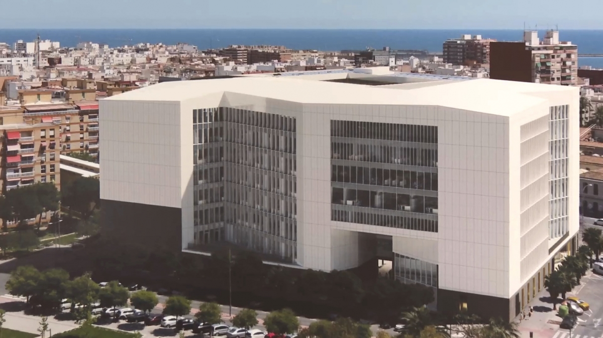 Recreación del exterior de la Ciudad de la Justicia Rafael Altamira de Alicante - - Foto: GVA Recreación del exterior de la Ciudad de la Justicia Rafael Altamira de Alicante -