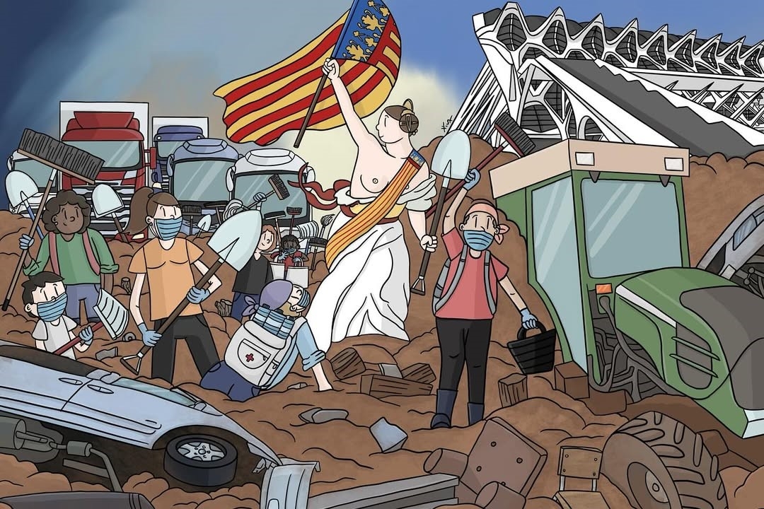 Vila-real ret homenatge a les víctimes de la Dana i reconeix amb un mural la solidaritat dels valencians