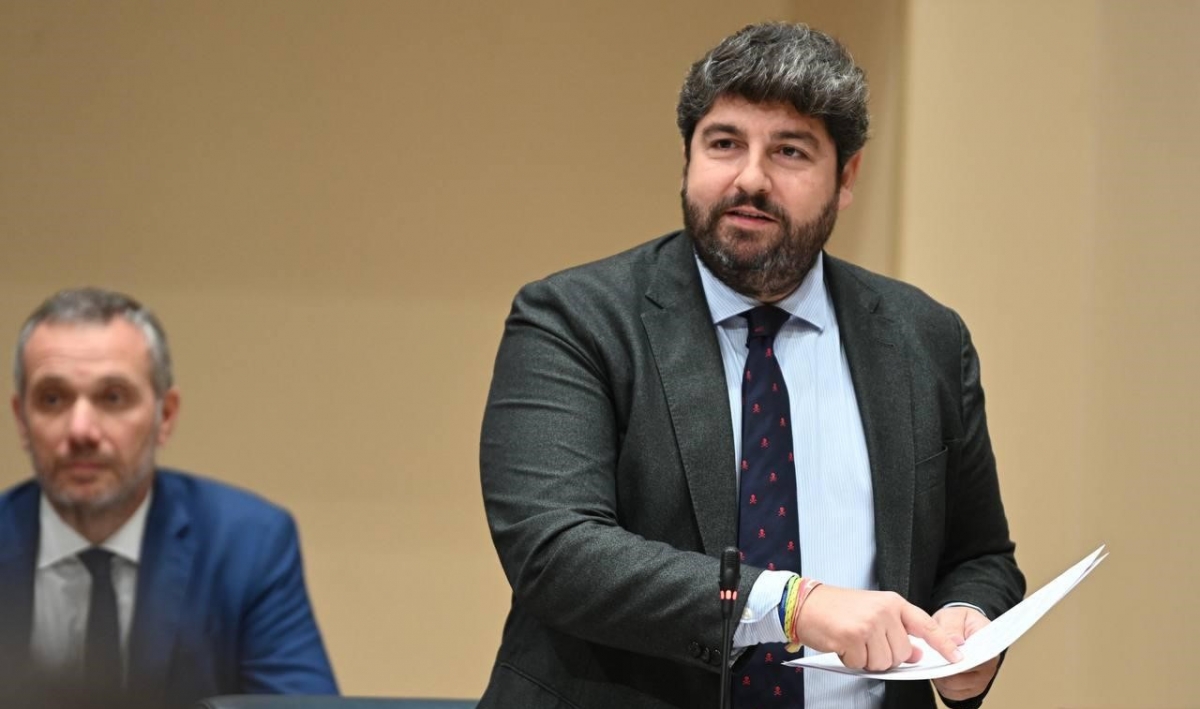 Fernando López Miras, en la Asamblea Regional. 