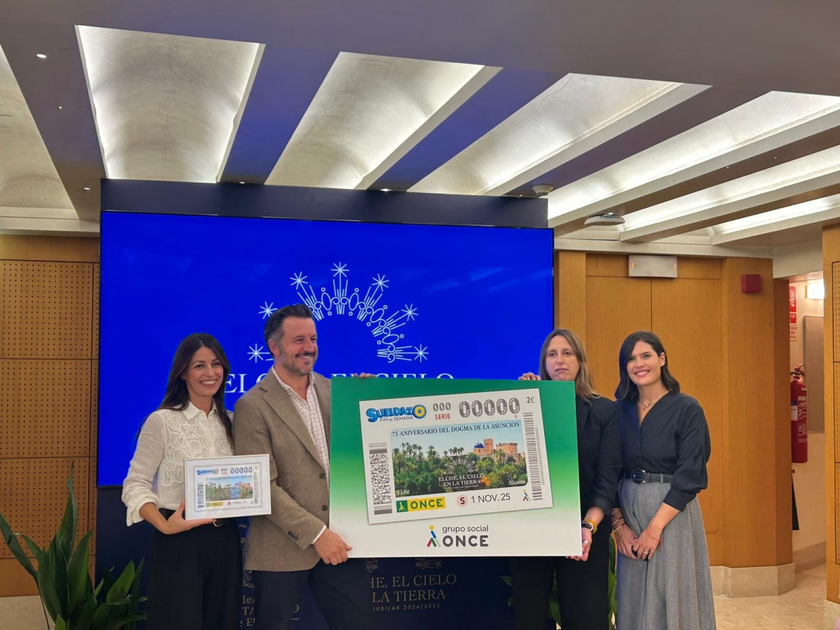 La ONCE lanza 5,5 millones de cupones dedicados al Año Jubilar de Elche con el lema ‘Elche el cielo en la tierra’