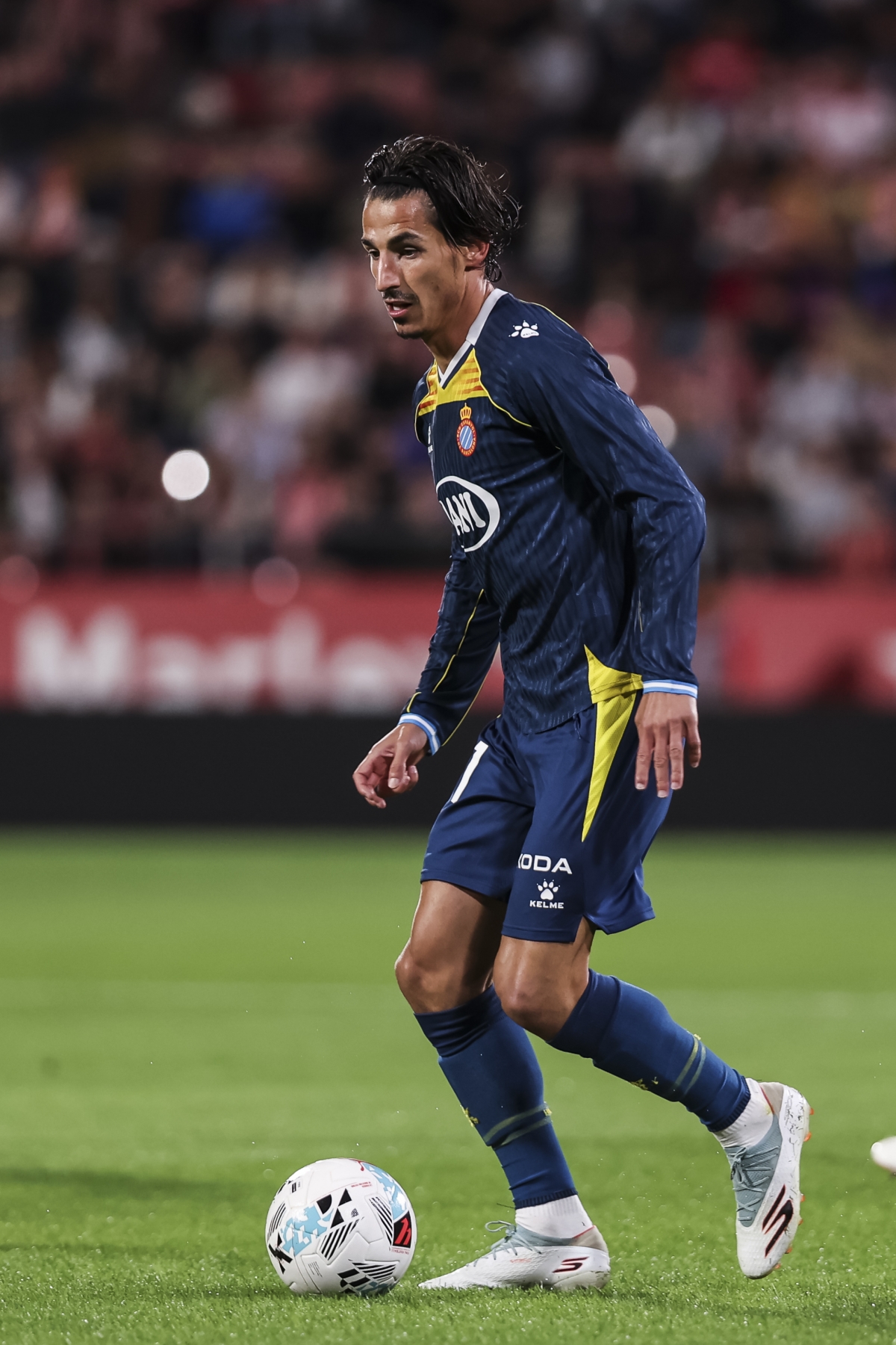 Pere Milla en el encuentro ante el Girona FC