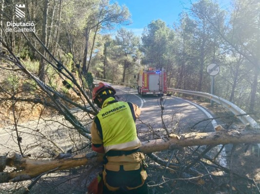 Los bomberos atienden siete servicios relacionados con las fuertes rachas de viento en Castellón