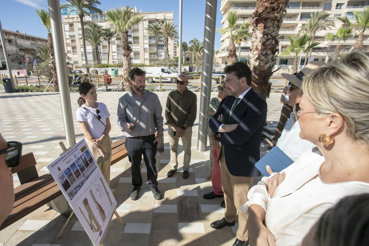 Alicante da por finalizado el nuevo paseo de Niza: 130 palmeras más, carril bici y acceso directo a la playa