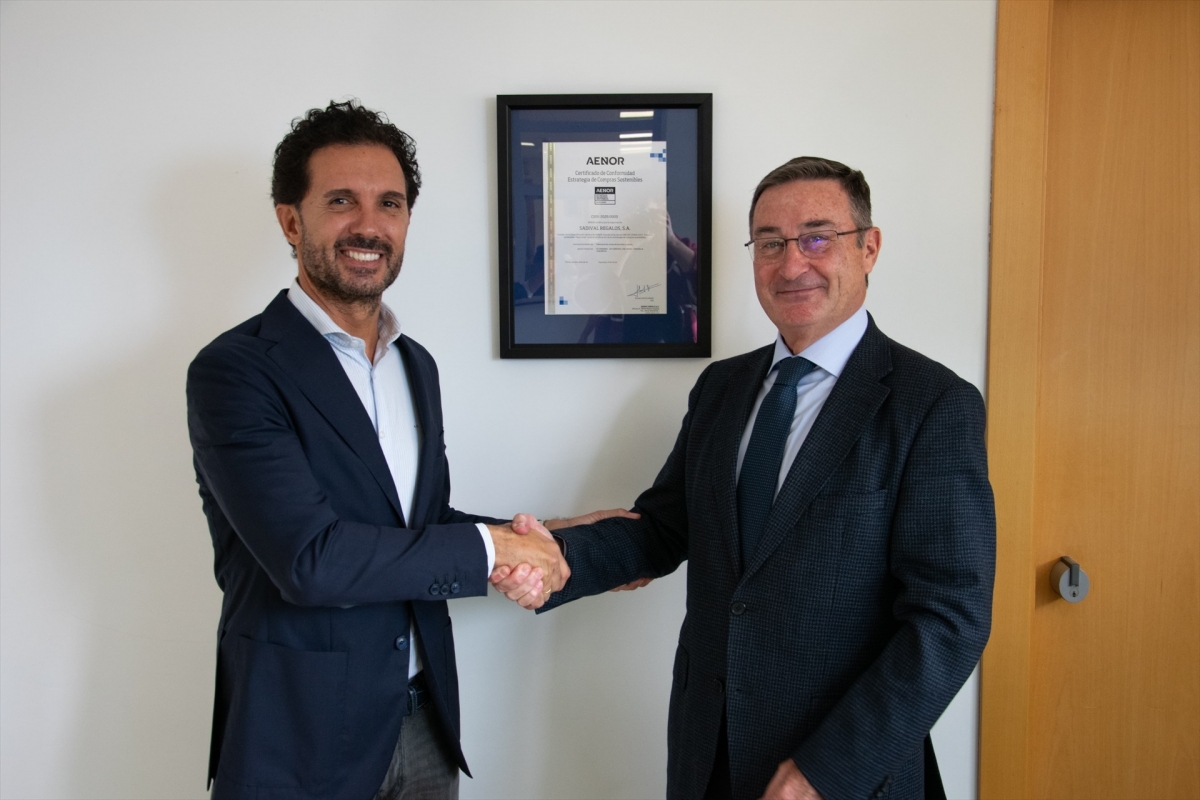 Sadival, primera empresa fabricante de cestas de Navidad y regalo en España certificada por AENOR en Compras Sostenibles