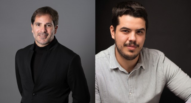 Ignacio García Vidal y Leo Ferre Albero, lector del Privilegi y autor del cartel de la Fira de Tots Sants de Cocentaina