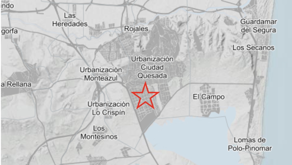 UN terremoto de magnitud 1.8 se deja sentir en Ciudad Quesada y municipios de la Vega Baja