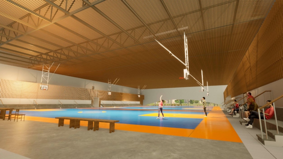 El interior del pabellón de Tómbola, según el proyecto. - El interior del pabellón de Tómbola, según el proyecto.