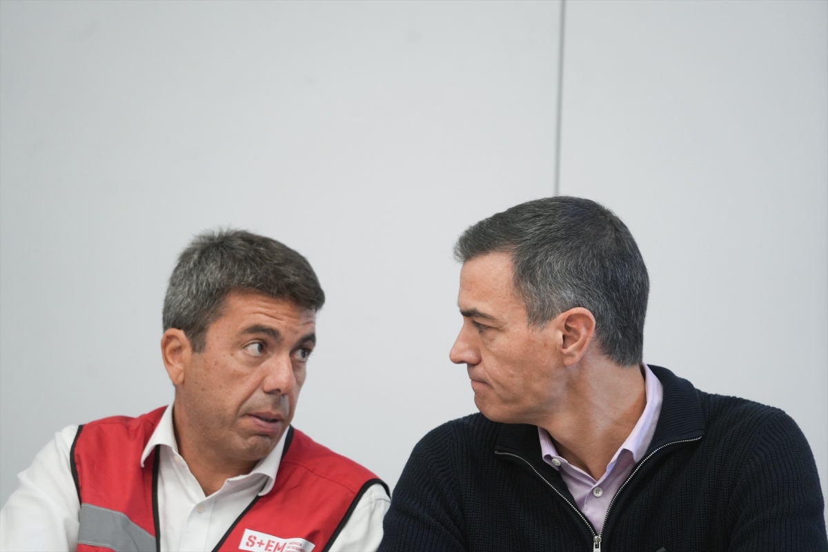 Mazón y Sánchez en el Cecopi el 31 de octubre, dos días después de la Dana.