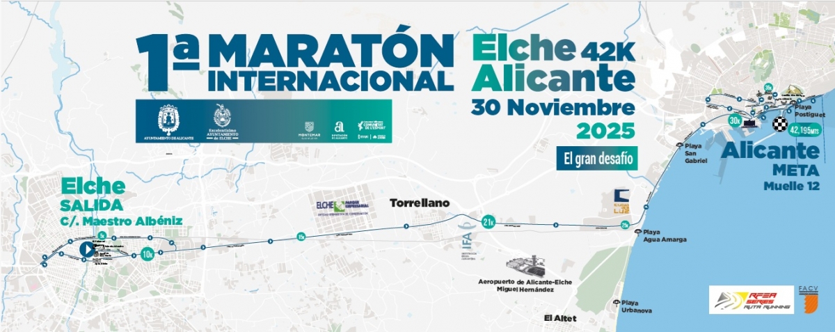 La Federación Española de Atletismo homologa el recorrido de la I Maratón Internacional Elche-Alicante