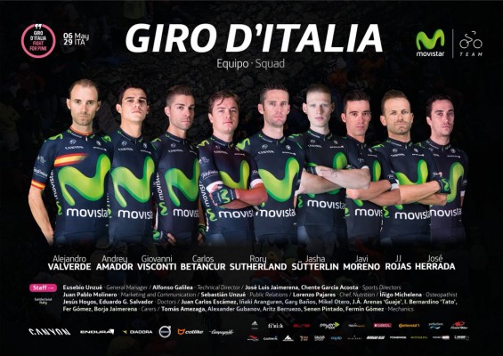 Valverde, jefe de filas de Movistar en el Giro