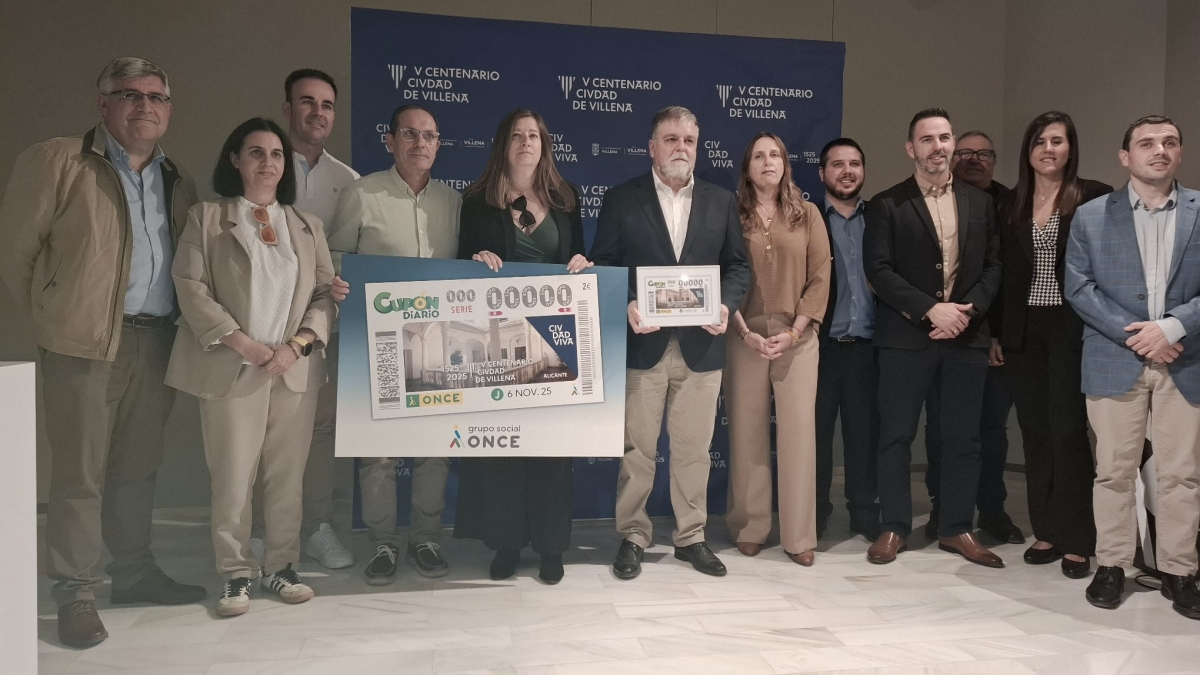 El cupón de la ONCE difundirá por toda España el V Centenario de Villena