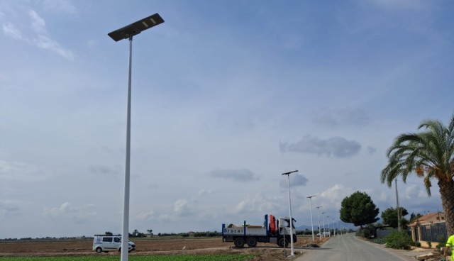 La carretera que une Lorca con La Hoya estrena nueva iluminación y mejora su seguridad