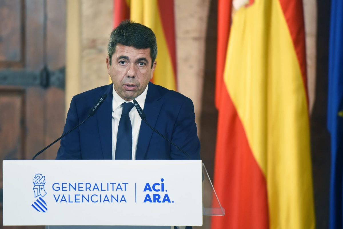 El 'president' de la Generalitat Valenciana, Carlos Mazón, este lunes. - Foto: DANIEL GARCÍA-SALA
