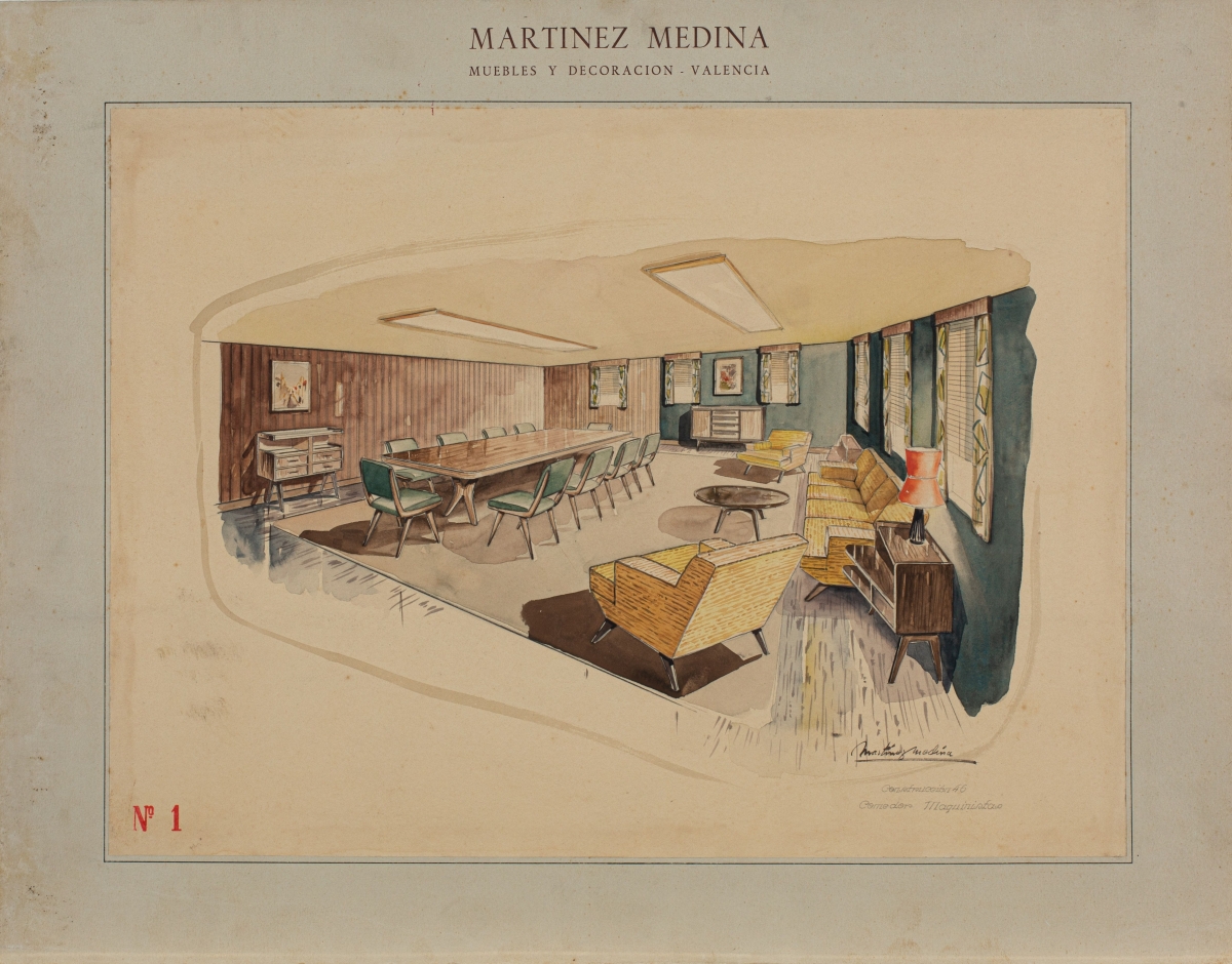 José Martínez Peris, Comedor de maquinistas, s.f. Arxiu Valencià del Disseny. - José Martínez Peris, Comedor de maquinistas, s.f. Arxiu Valencià del Disseny.