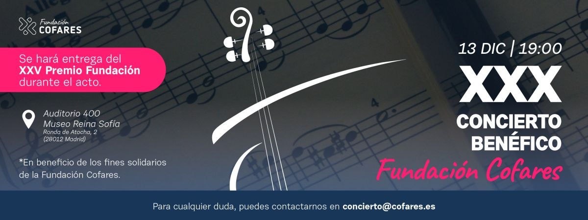 Abierta la venta de entradas para el Concierto Benéfico de Navidad de la Fundación Cofares