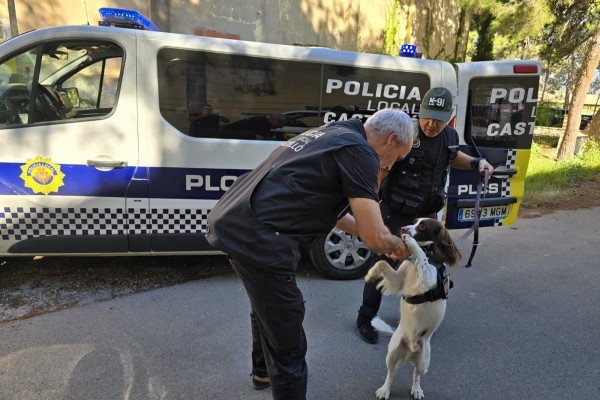 La Unidad Canina de la Policía de Castelló adiestra perros de la Comunitat en unos ejercicios conjuntos