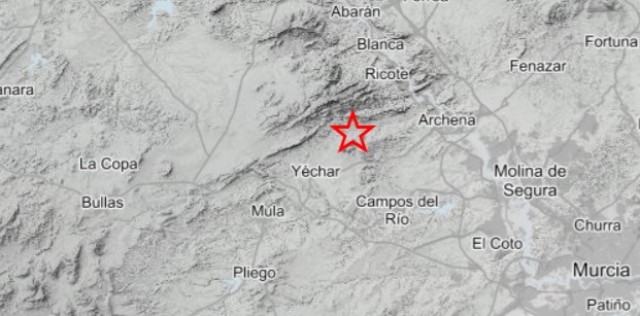 Una cadena de terremotos hace temblar las zonas de Ricote y Mula: el último, esta madrugada y de 3,3 grados