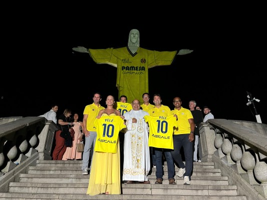 El Villarreal y la Pelé Academia cierran acuerdo y visten de amarillo el Cristo Redentor