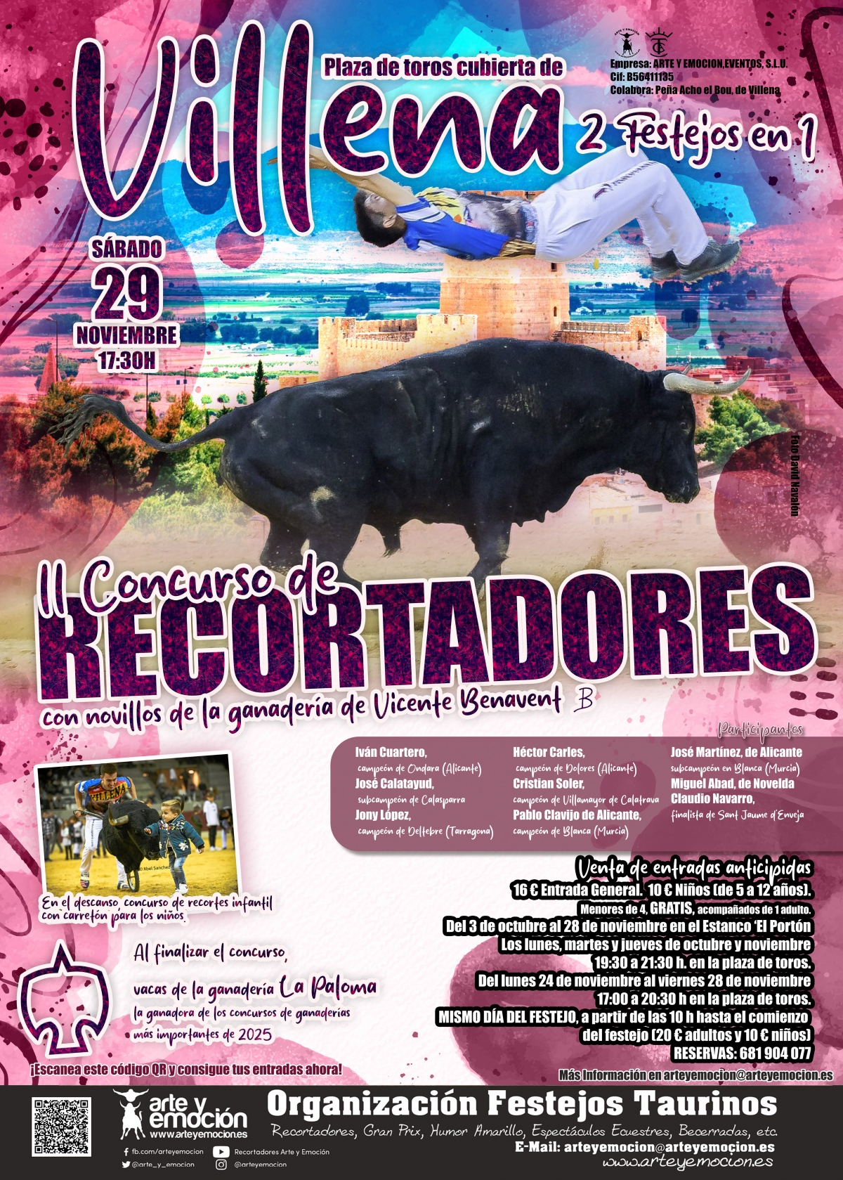 La plaza de toros de Villena recupera el Concurso de Recortadores con suelta de vaquillas